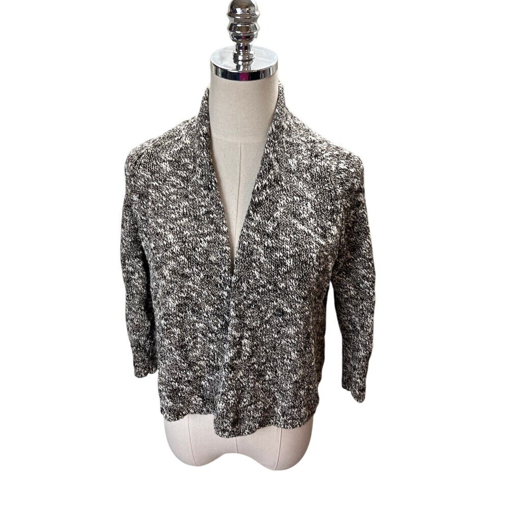 Eileen Fisher Sweater Women's Size Medium Black White Cardigan